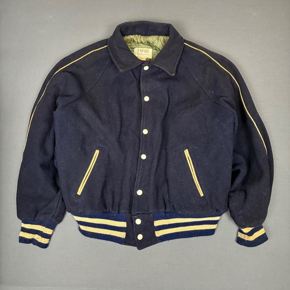 Empire Sporting Goods Other - Vintage Empire Sporting Goods Men's Wool Varsity Jacket Size XL, Navy Blur